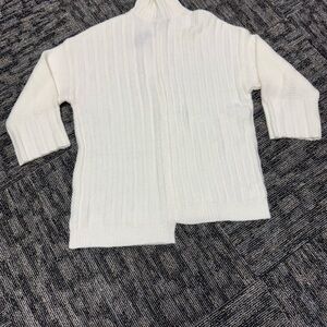 Express White Cowl Neck Sweater with Textured Knit